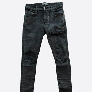 Amiri Black Distressed MX1 Jeans